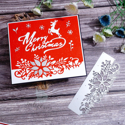 Inlovearts Christmas Flower Border Cutting Dies