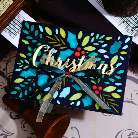 Inlovearts Christmas Leaves Background Board Cutting Dies