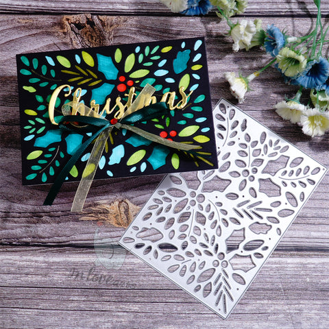 Inlovearts Christmas Leaves Background Board Cutting Dies