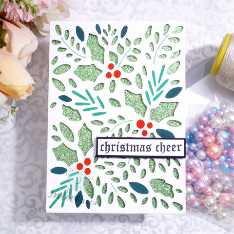 Inlovearts Christmas Leaves Background Board Cutting Dies