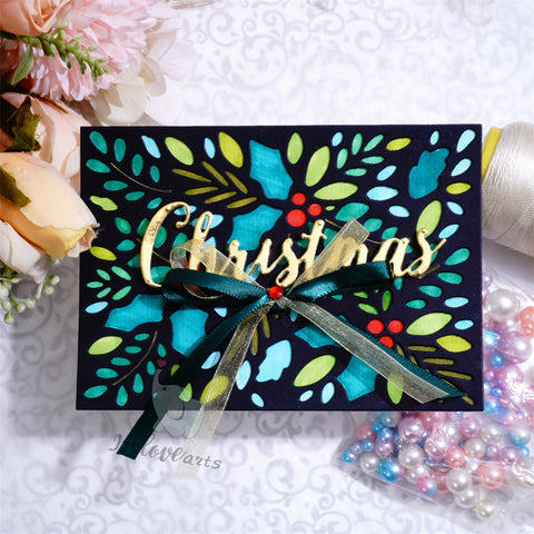 Inlovearts Christmas Leaves Background Board Cutting Dies