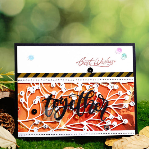 Inlovearts Christmas Leaves Border Cutting Dies