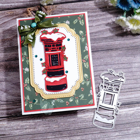 Inlovearts Christmas Mailbox with Snow Cutting Dies