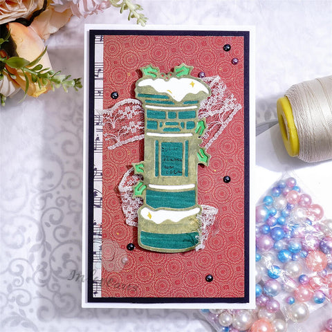 Inlovearts Christmas Mailbox with Snow Cutting Dies