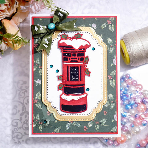 Inlovearts Christmas Mailbox with Snow Cutting Dies