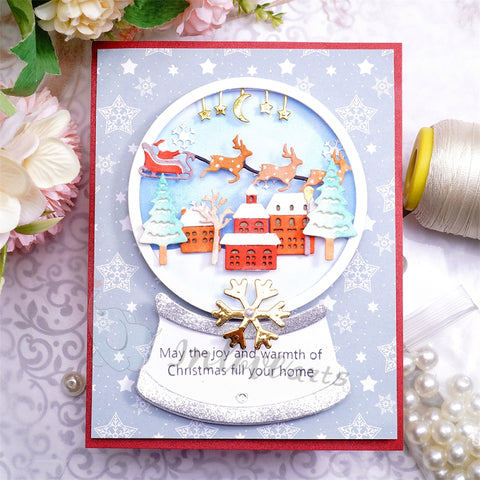 Inlovearts Christmas Scenery Crysal Ball Cutting Dies