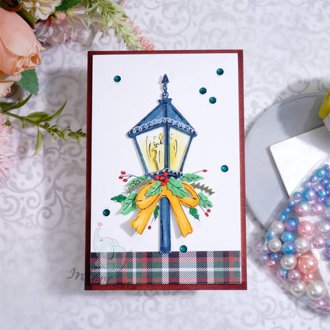 Inlovearts Christmas Street Lamp Cutting Dies