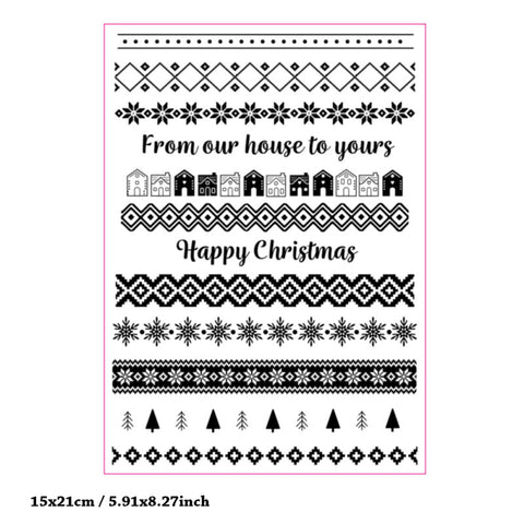 Inlovearts Christmas Style Border Clear Stamps