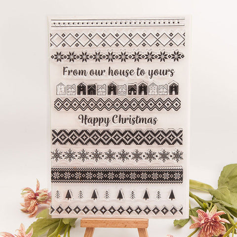 Inlovearts Christmas Style Border Clear Stamps