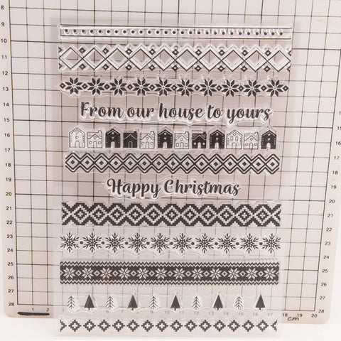 Inlovearts Christmas Style Border Clear Stamps