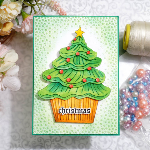 Inlovearts Christmas Tree Cupcake Cutting Dies