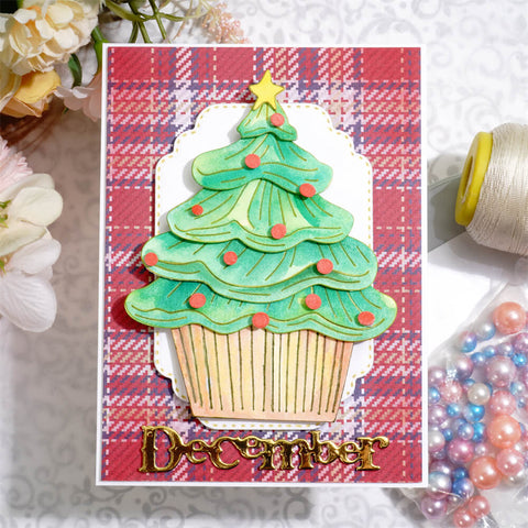 Inlovearts Christmas Tree Cupcake Cutting Dies