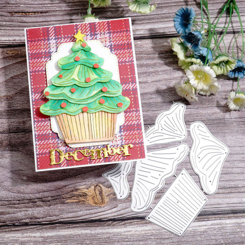 Inlovearts Christmas Tree Cupcake Cutting Dies