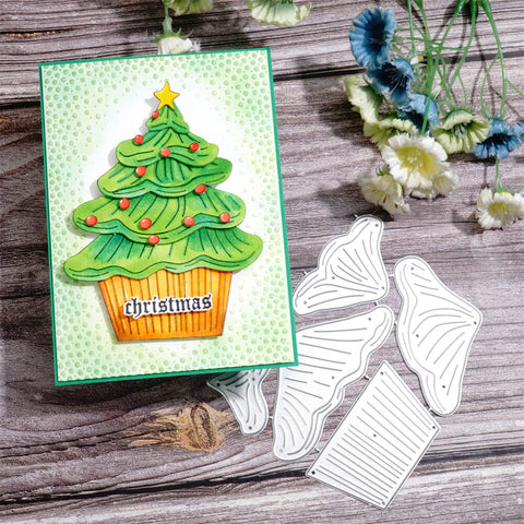 Inlovearts Christmas Tree Cupcake Cutting Dies