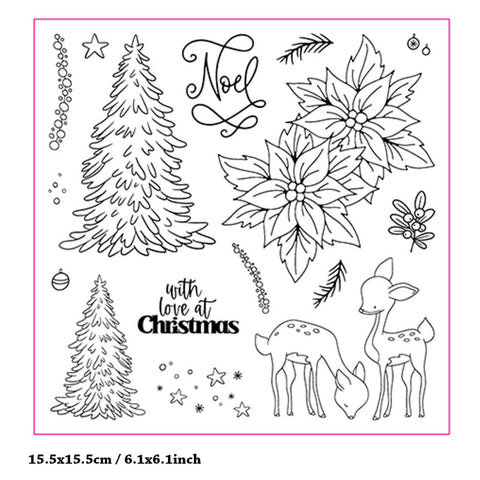 Inlovearts Christmas Tree Clear Stamps