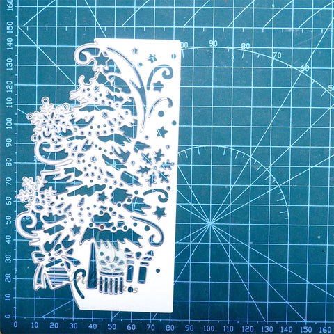 Inlovearts Christmas Tree Lace Border Cutting Dies