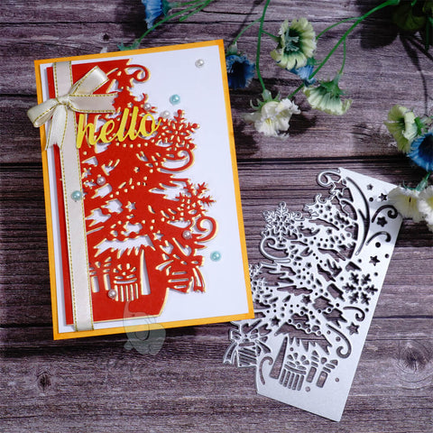 Inlovearts Christmas Tree Lace Border Cutting Dies