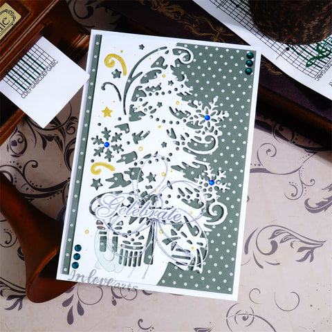 Inlovearts Christmas Tree Lace Border Cutting Dies