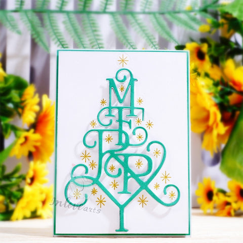 Inlovearts Christmas Tree Patterned Word Cutting Dies