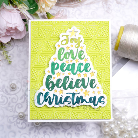 Inlovearts Christmas Tree Shaped Word Cutting Dies