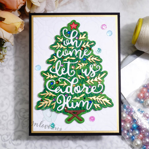 Inlovearts Christmas Tree with Word Cutting Dies