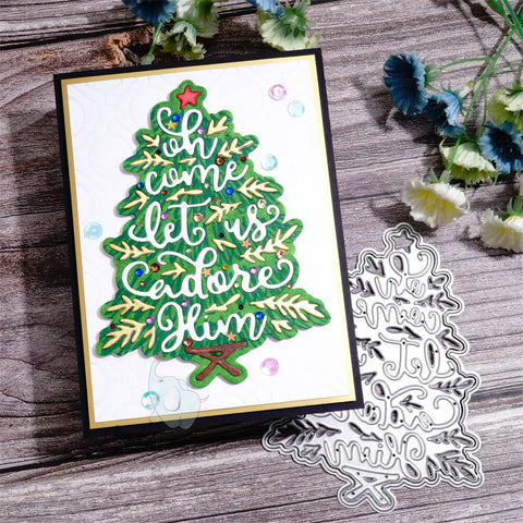 Inlovearts Christmas Tree with Word Cutting Dies