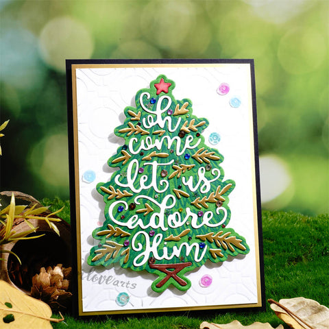 Inlovearts Christmas Tree with Word Cutting Dies