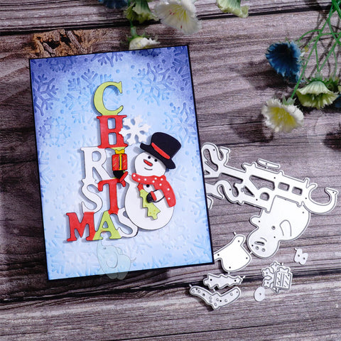 Inlovearts Christmas Word with Snowman Cutting Dies