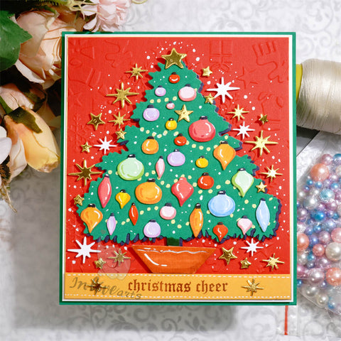 Inlovearts Chrostmas Tree Hanging Lights Cutting Dies