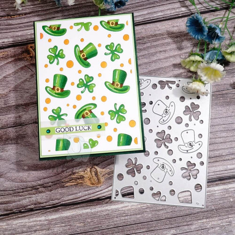 Inlovearts Clover and Hat Background Board Cutting Dies