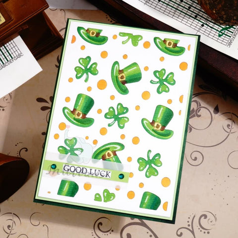 Inlovearts Clover and Hat Background Board Cutting Dies