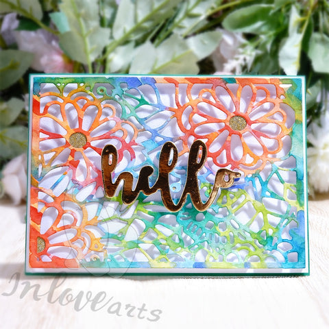 Inlovearts Clusters of Flowers Background Board Cutting Dies