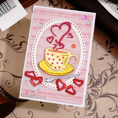 Inlovearts Coffe Cup and Heart Cutting Dies