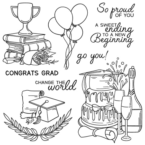 Inlovearts Congrats Grad Dies with Stamps Set
