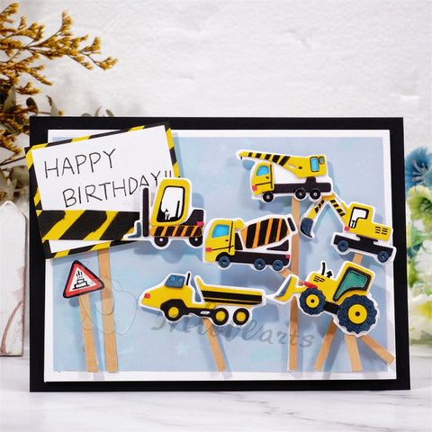 Inlovearts Construction Vehicle Cutting Dies
