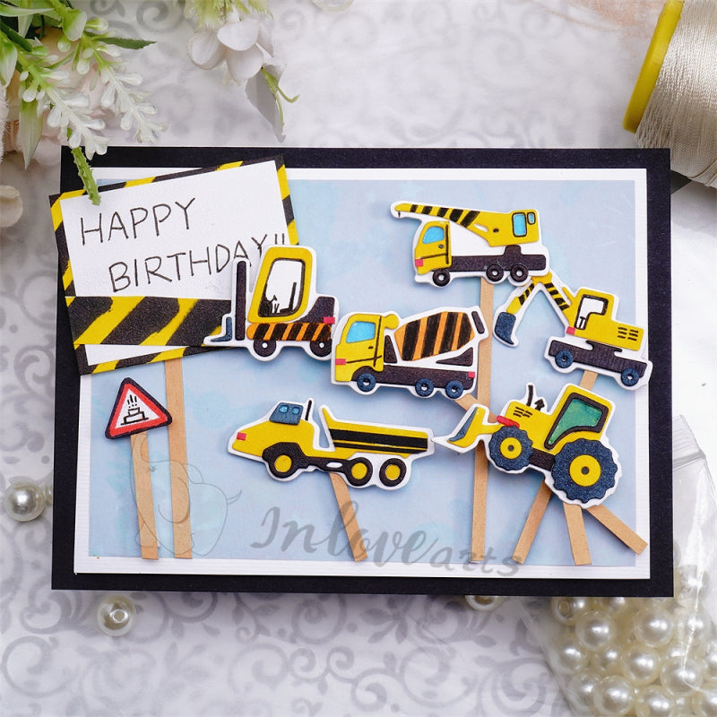 Inlovearts Construction Vehicle Cutting Dies