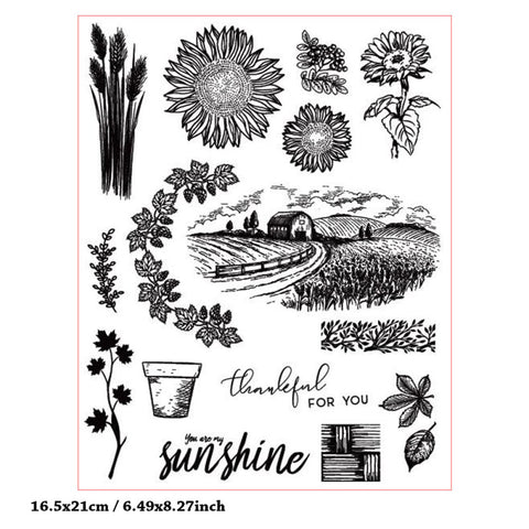 Inlovearts Countryside and Sunflower Clear Stamps