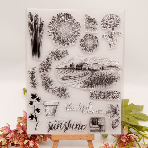 Inlovearts Countryside and Sunflower Clear Stamps