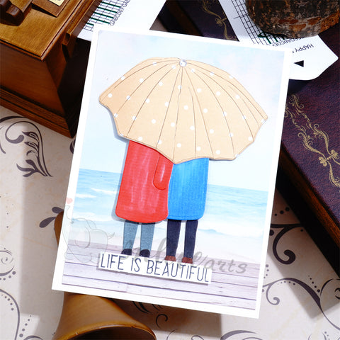 Inlovearts Couple Holding Umbrella Cutting Dies