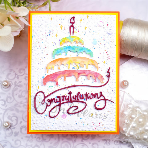 Inlovearts Cream and Congratulation Word Cutting Dies