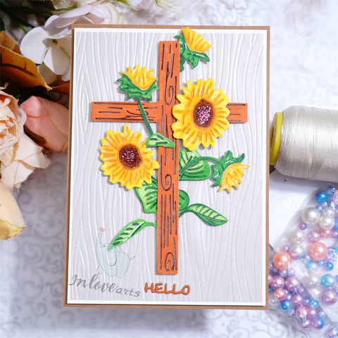 Inlovearts Cross and Sunflowers Cutting Dies