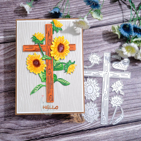 Inlovearts Cross and Sunflowers Cutting Dies