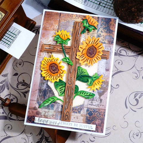 Inlovearts Cross and Sunflowers Cutting Dies