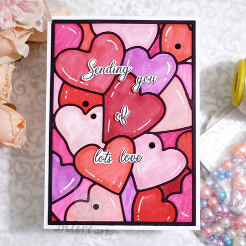 Inlovearts Crowded Hearts Background Board Cutting Dies