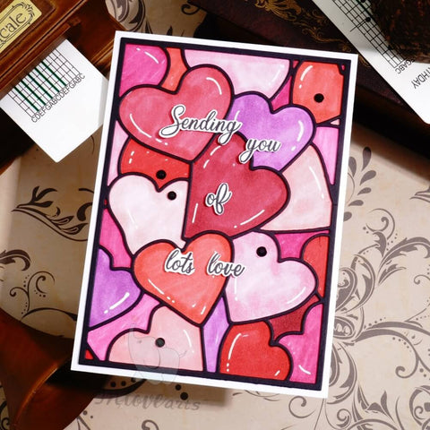 Inlovearts Crowded Hearts Background Board Cutting Dies