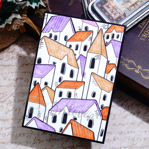 Inlovearts Crowded Houses Background Board Cutting Dies