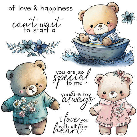 Inlovearts Cute Bear Dies with Stamps Set