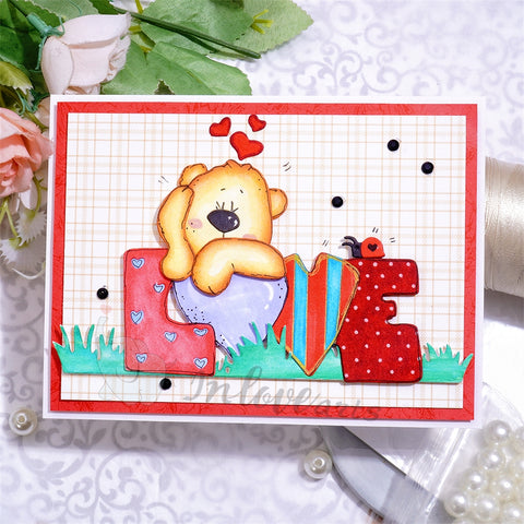 Inlovearts Cute Bear and "Love" Word Cutting Dies
