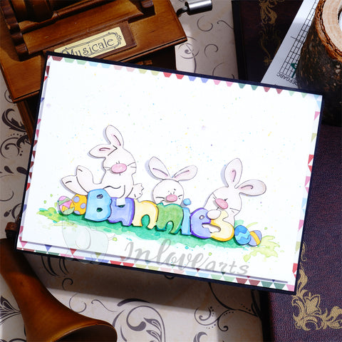 Inlovearts Cute Bunny Word Cutting Dies