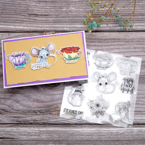 Inlovearts Cute Mouse Dies with Stamps Set